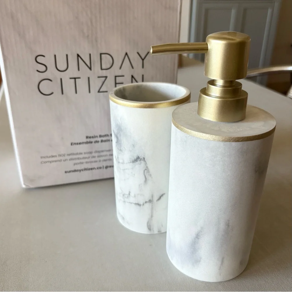 NEW Sunday Citizen Resin Faux Marble Bathroom Set FabFitFun